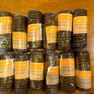 One Dozen Craft Decorative Mesh with Gold Accents